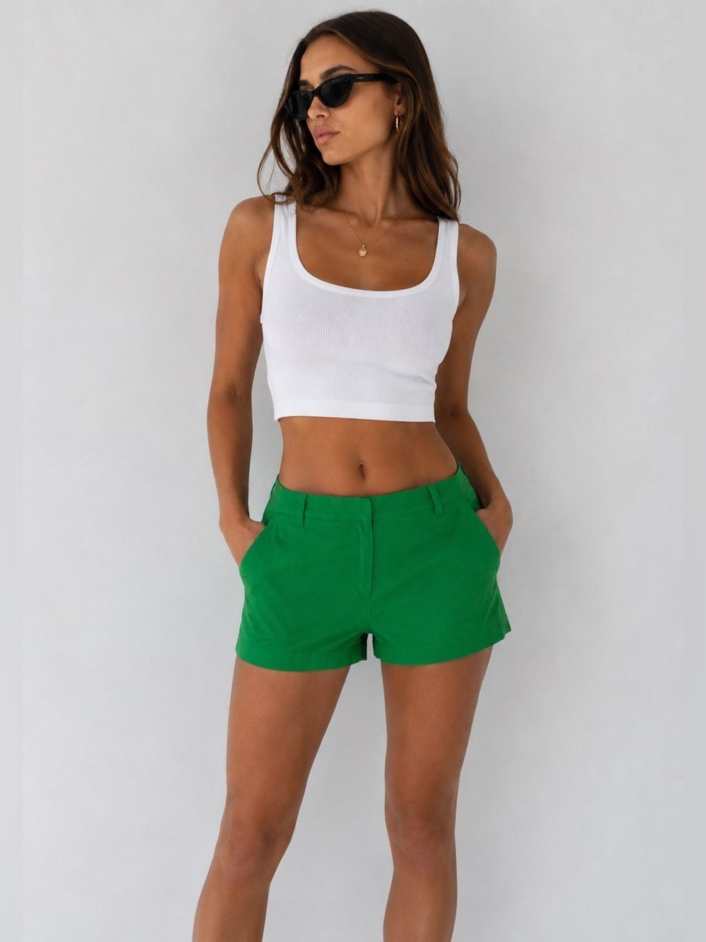 J.Crew Women's Classic Short Green Size 14 Flat Front Pockets 5”
